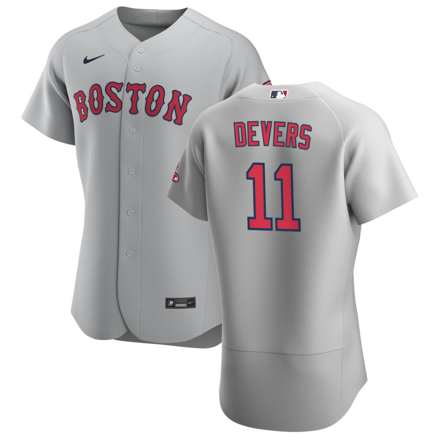 Boston Red Sox #11 Rafael Devers Men Nike Gray Road 2020 Authentic Team MLB Jersey